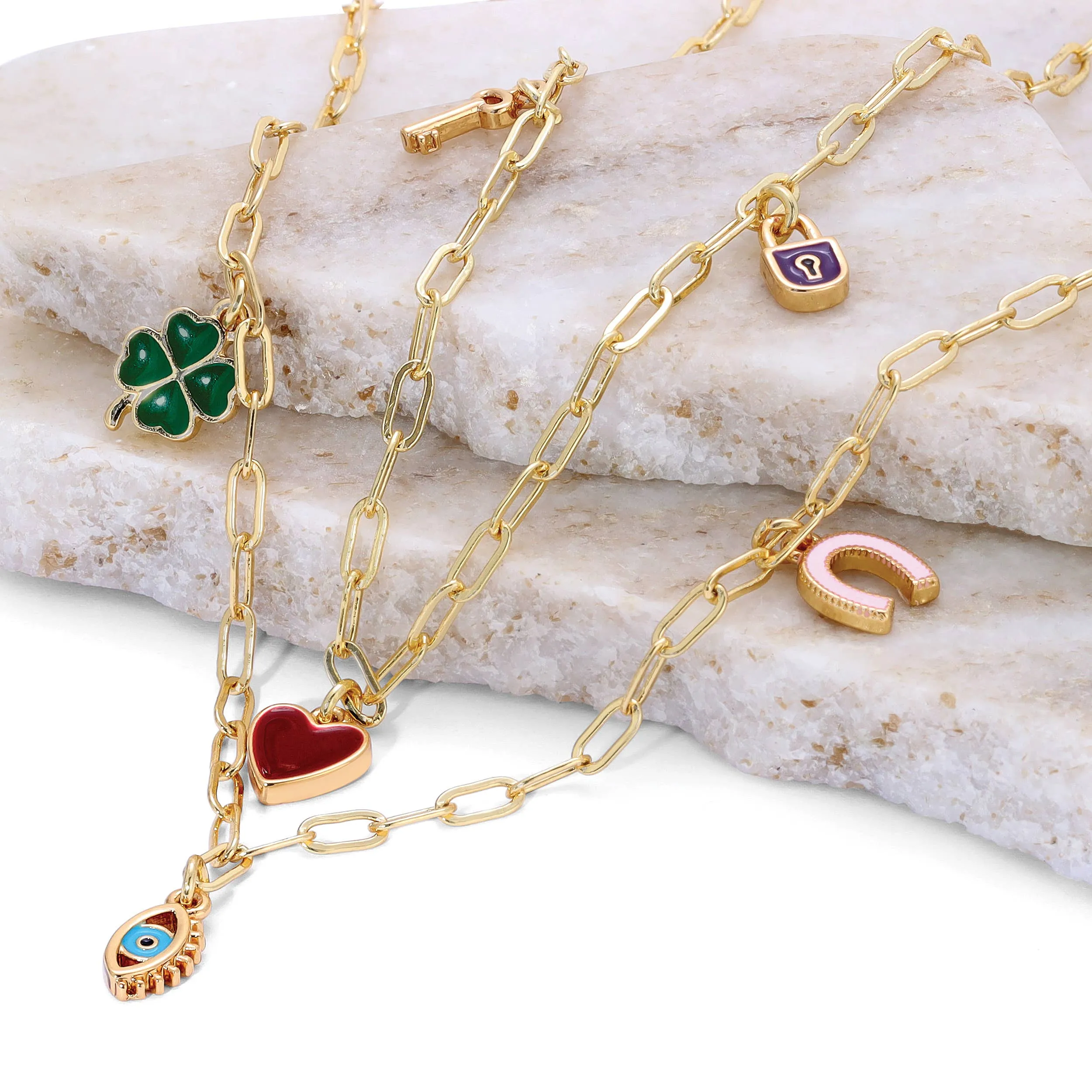 ENAMEL TREASURE NECKLACES