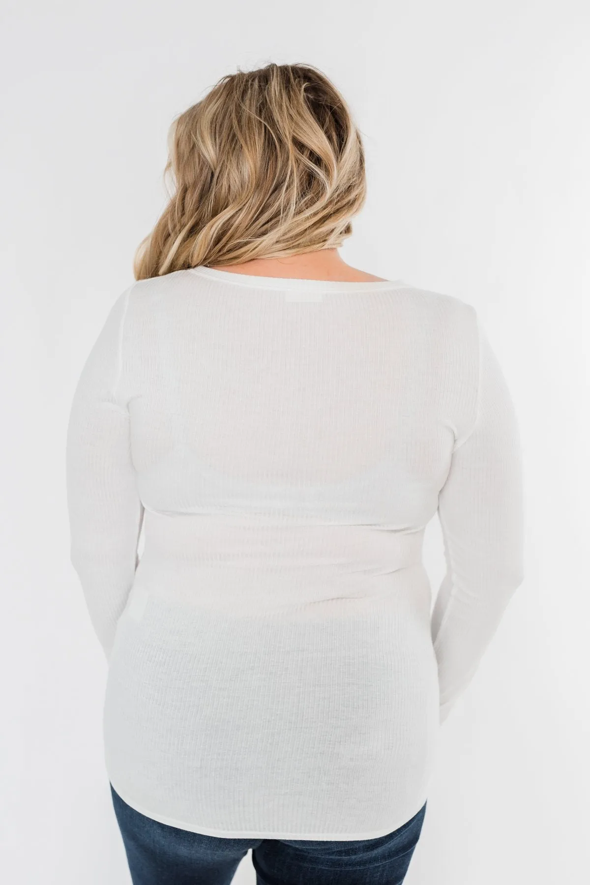 Essential 5-Button Henley Top- Off White