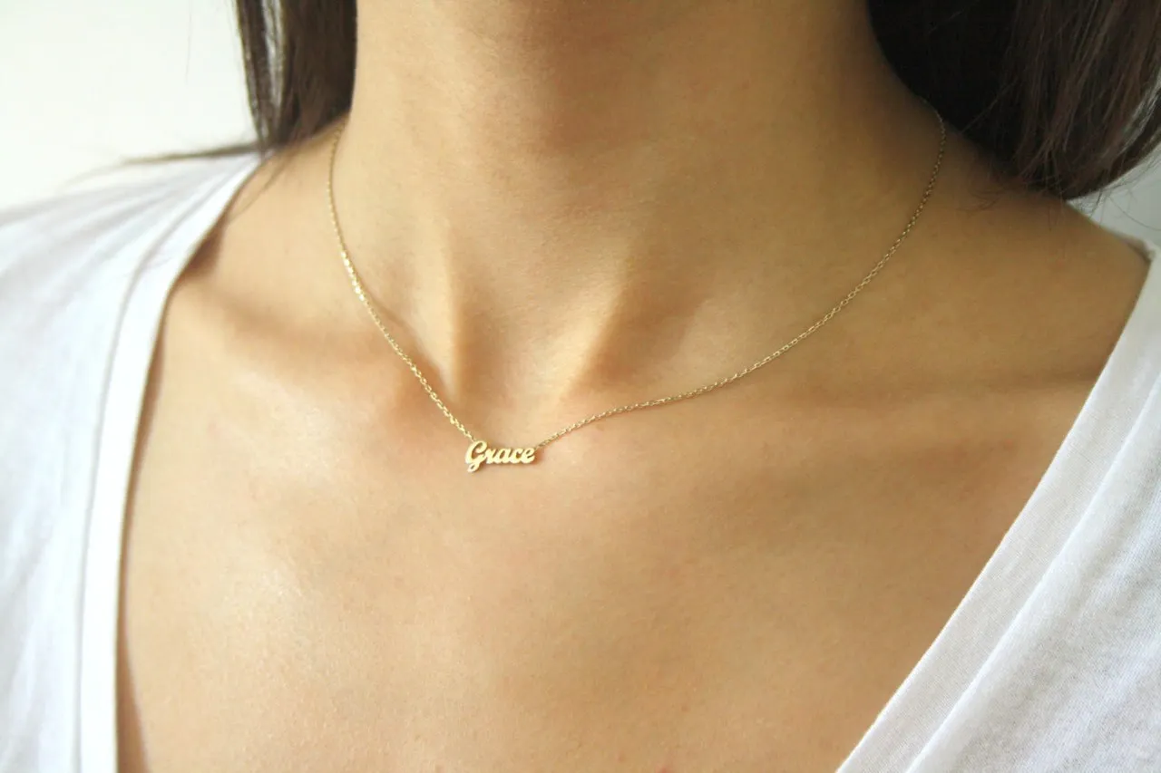 Extra Tiny Name Necklace