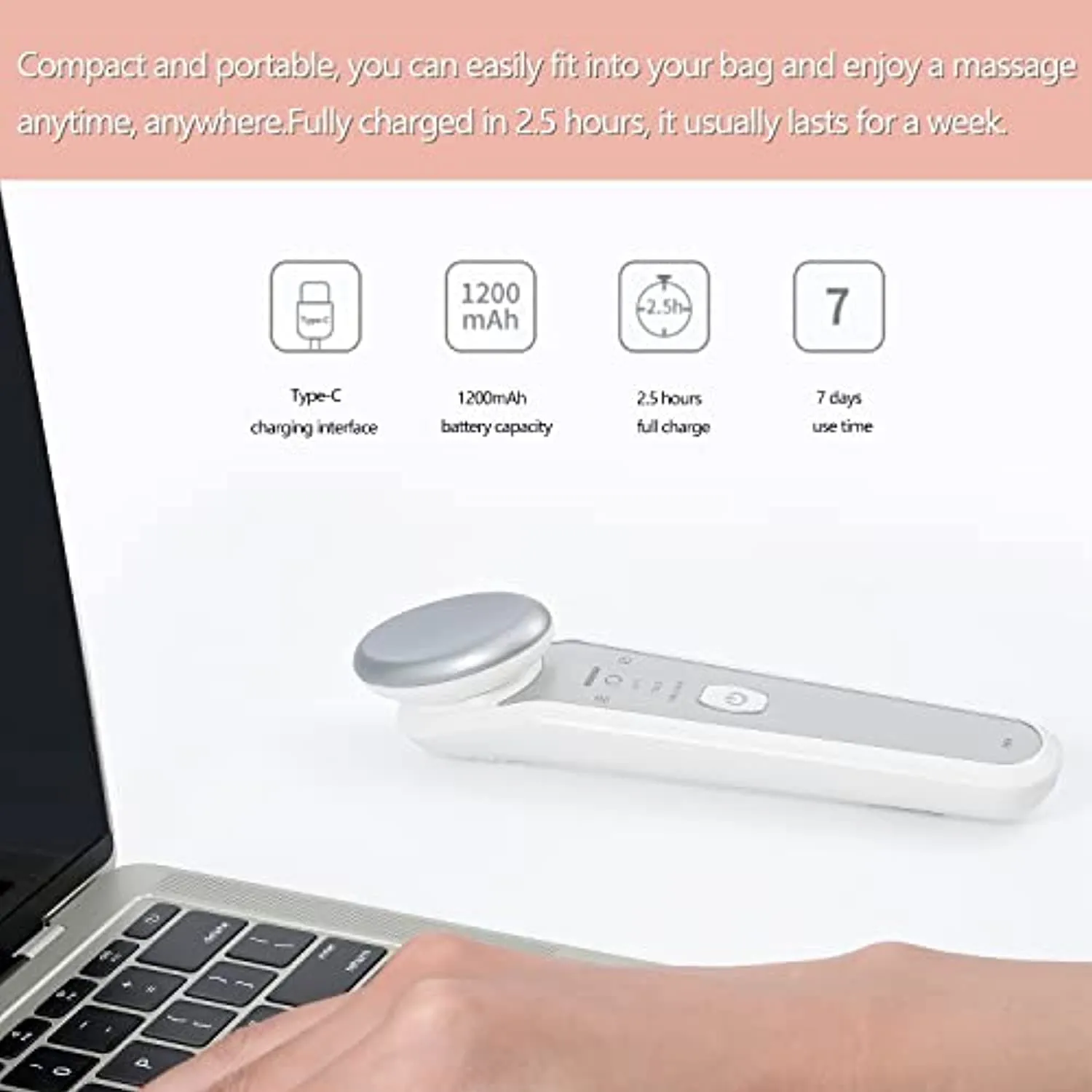 Eye Massager with Heat & Cold, At Home Rechargeable Skin Lifting Machine, for Relax Eye Strain Dark Circles Eye Bags Dry Eyes Wrinkles Fine Line, Improve Sleep, White