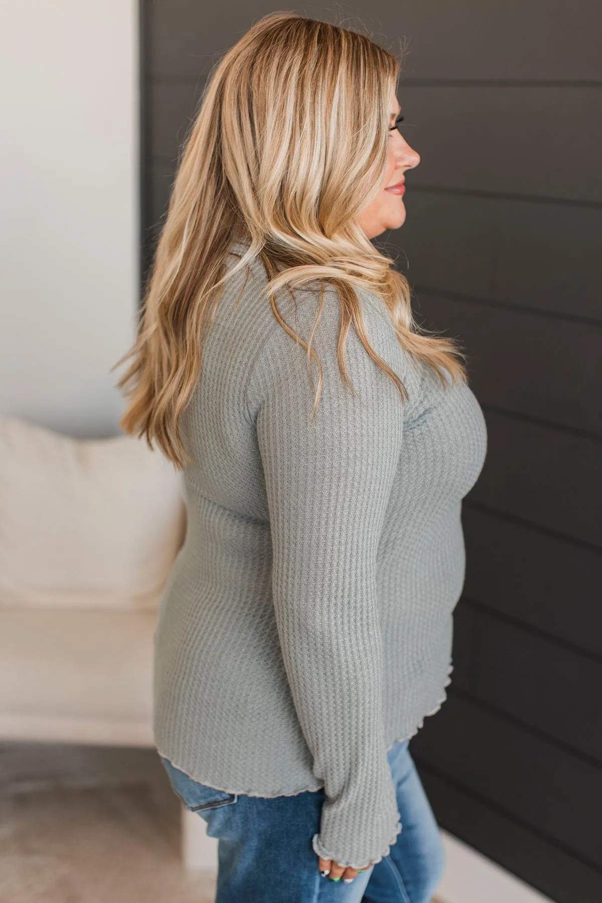 Feeling Exceptional Henley Top- Heather Grey