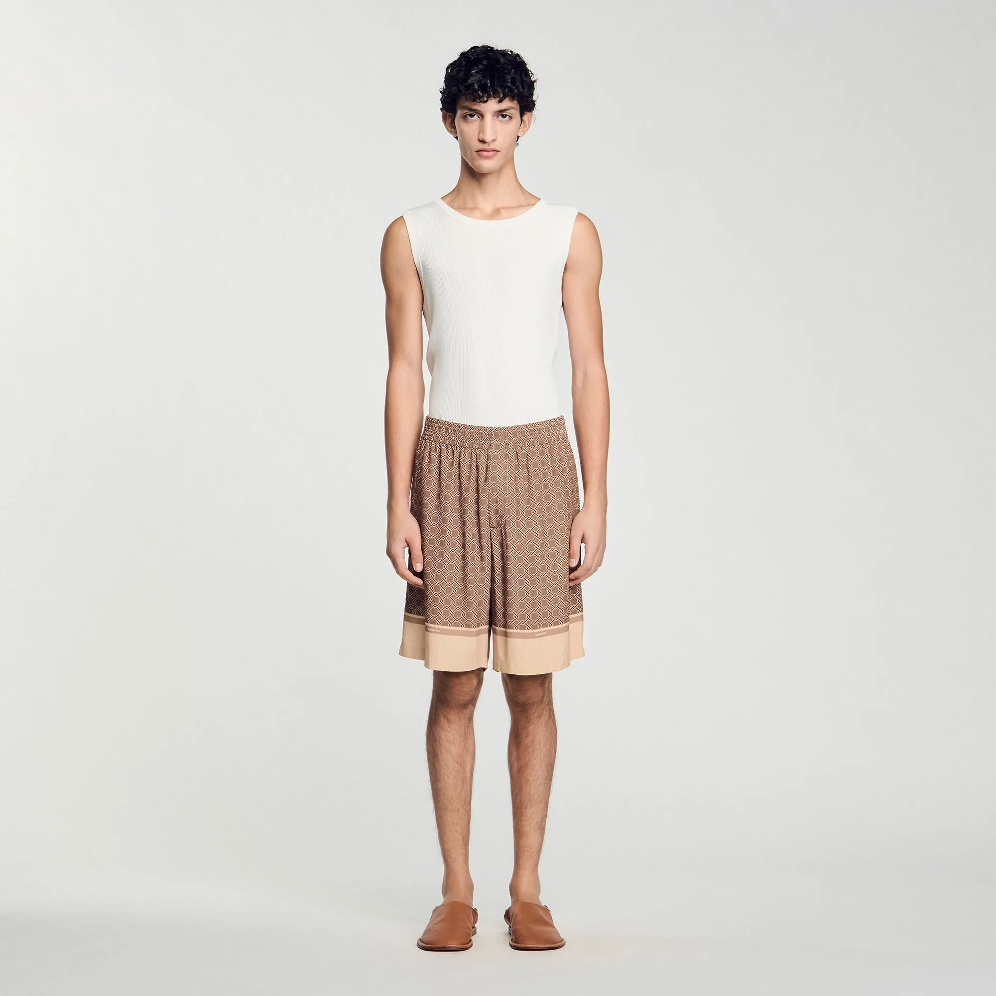 Fence Short Patterned Floaty Bermuda Shorts Hazel