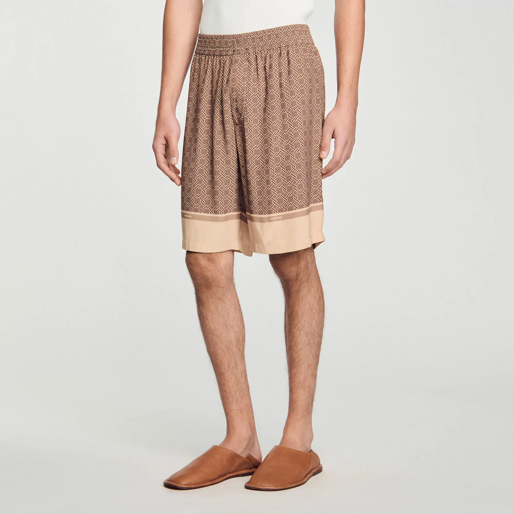 Fence Short Patterned Floaty Bermuda Shorts Hazel