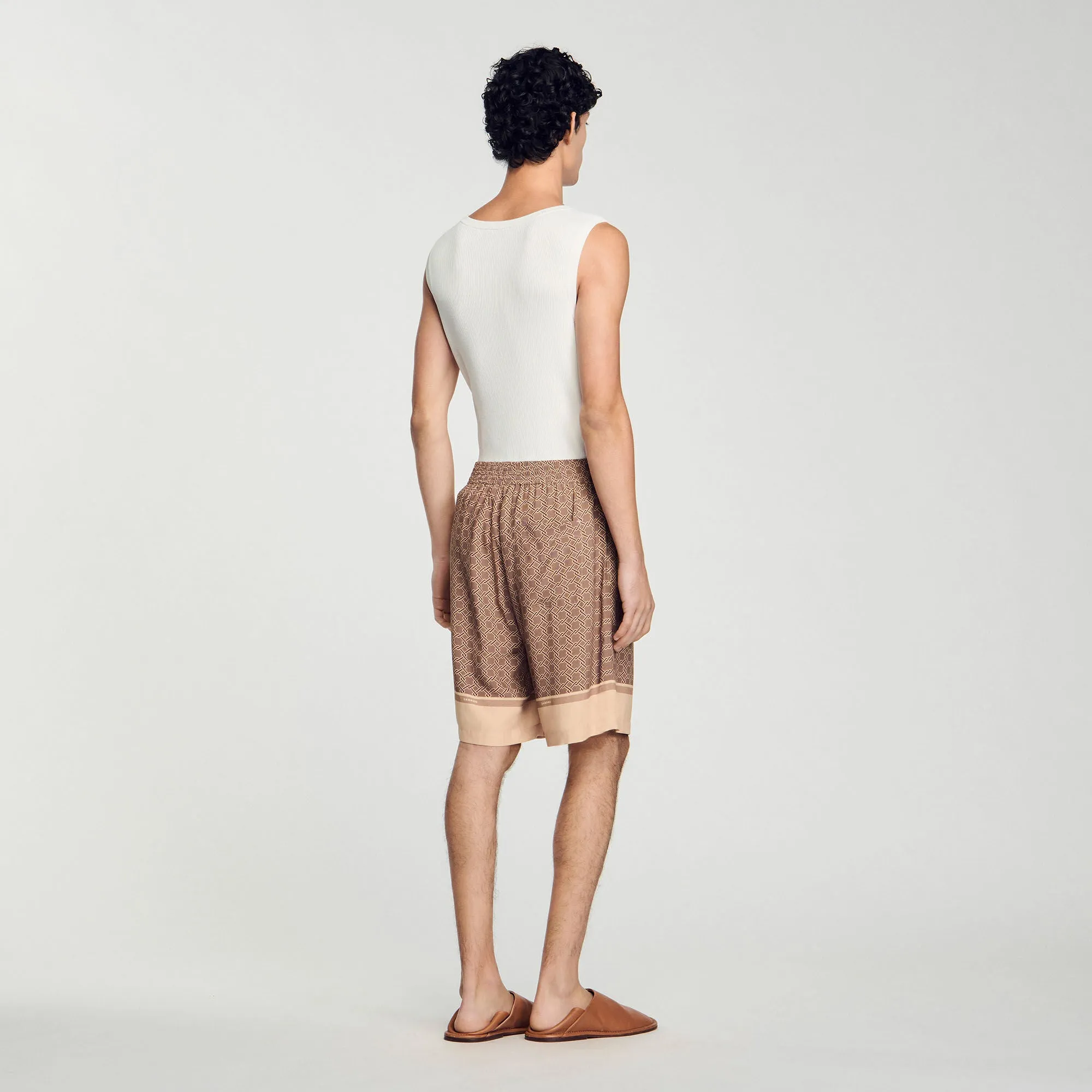 Fence Short Patterned Floaty Bermuda Shorts Hazel