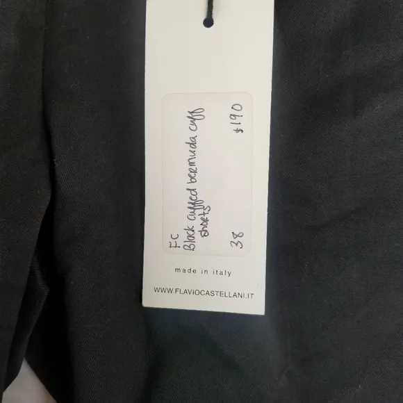 Flavio Castellani|NWT Black Cuffed Bermuda Shorts