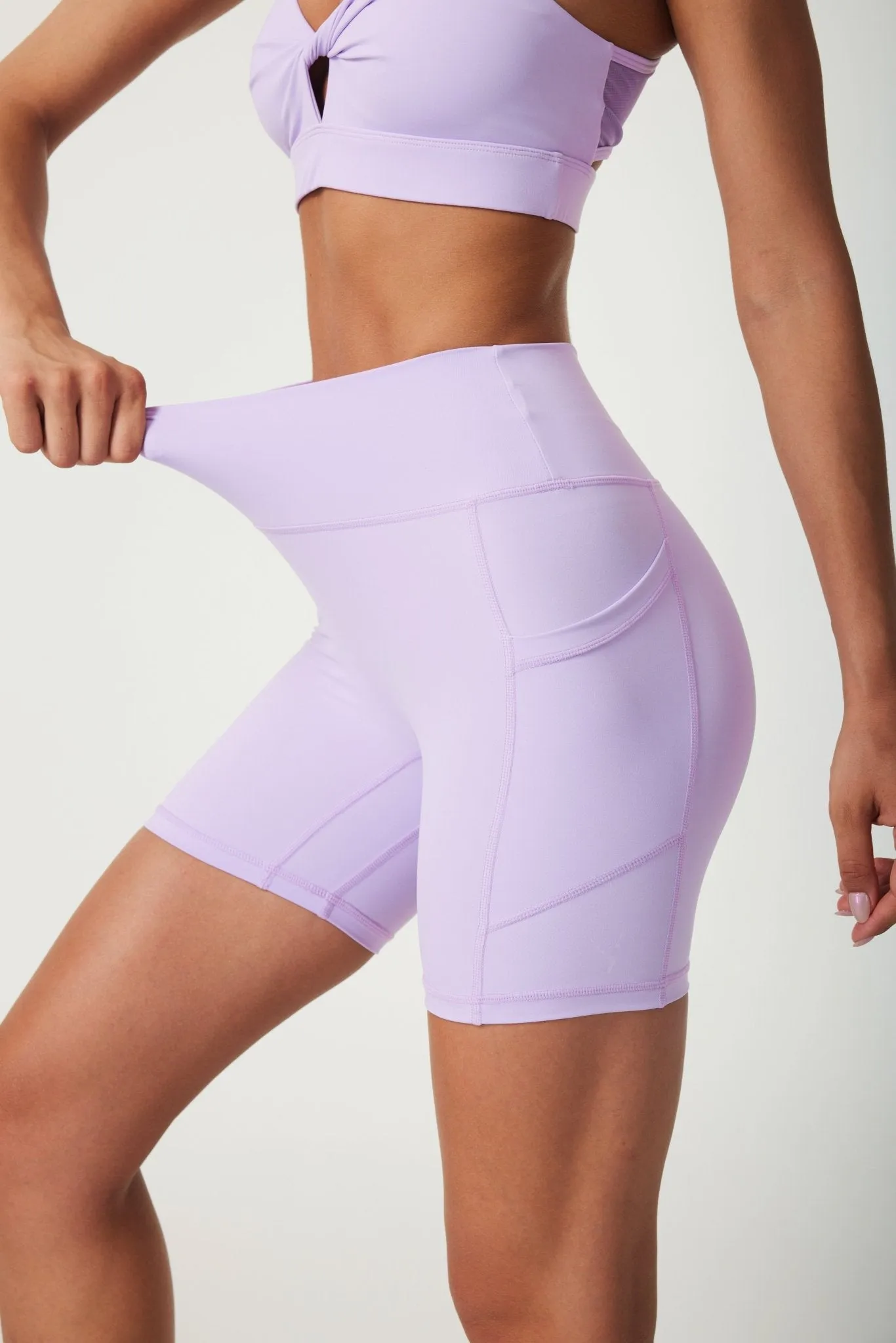 FlexEase Women's High-Waisted Biker Shorts with Side Pockets – Buttery Soft, Squat-Proof, Yoga, Gym, and Daily Wear
