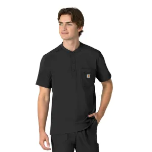 Force Cross-Flex C16310 Men's Henley Scrub Top Black