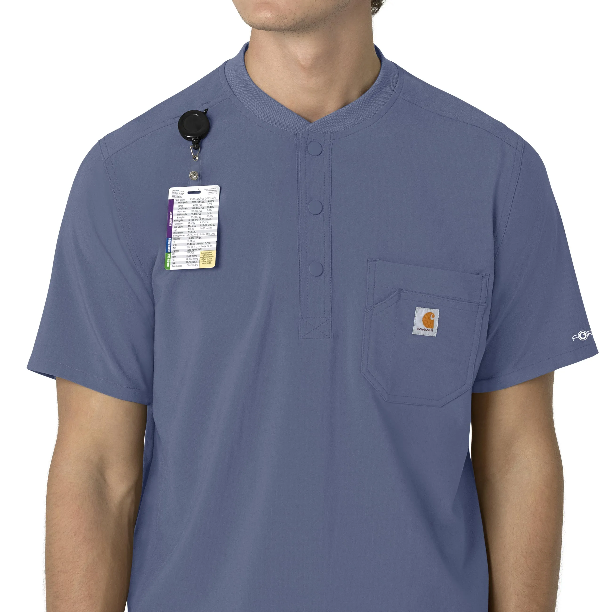Force Cross-Flex C16310 Men's Henley Scrub Top Riverside