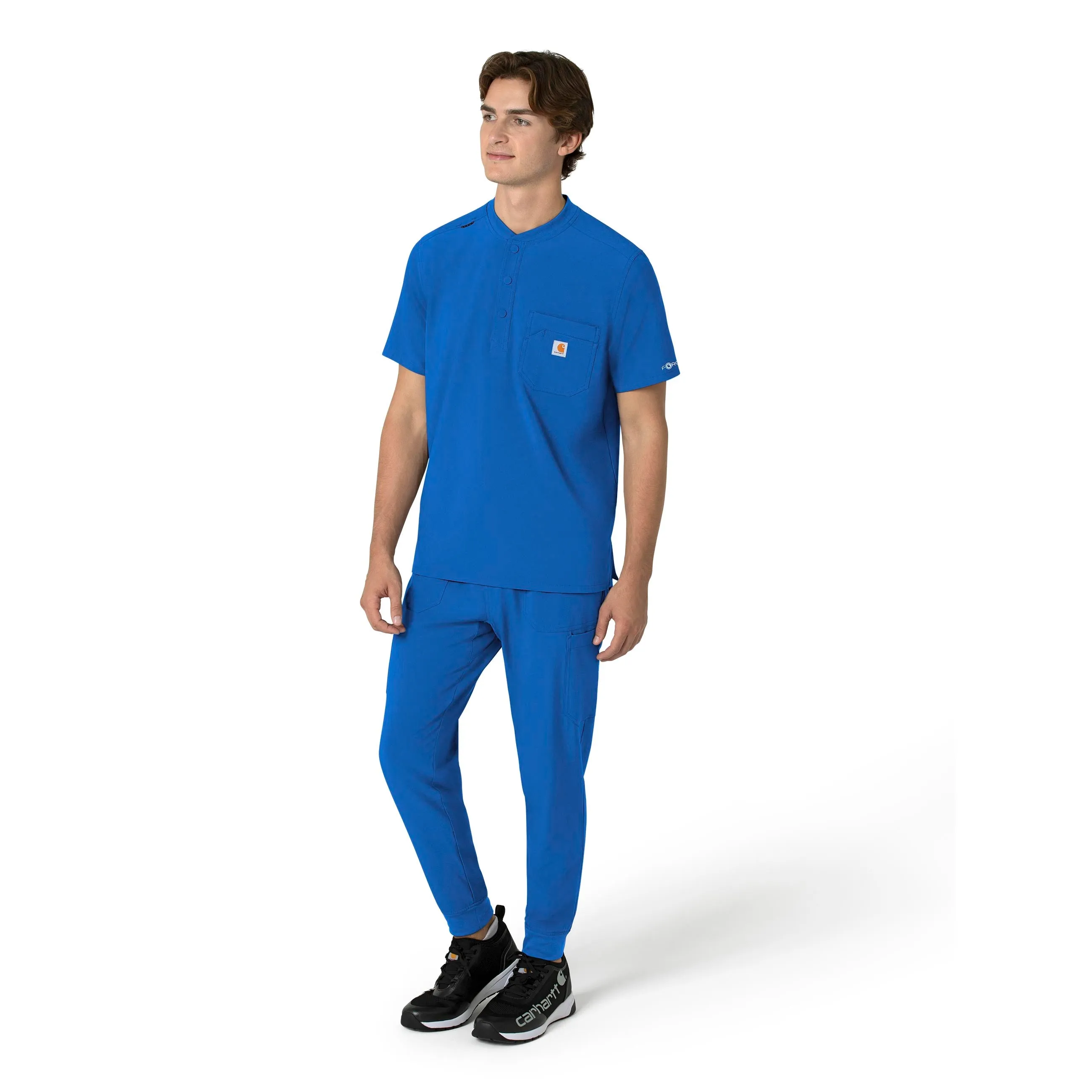 Force Cross-Flex C16310 Men's Henley Scrub Top Royal