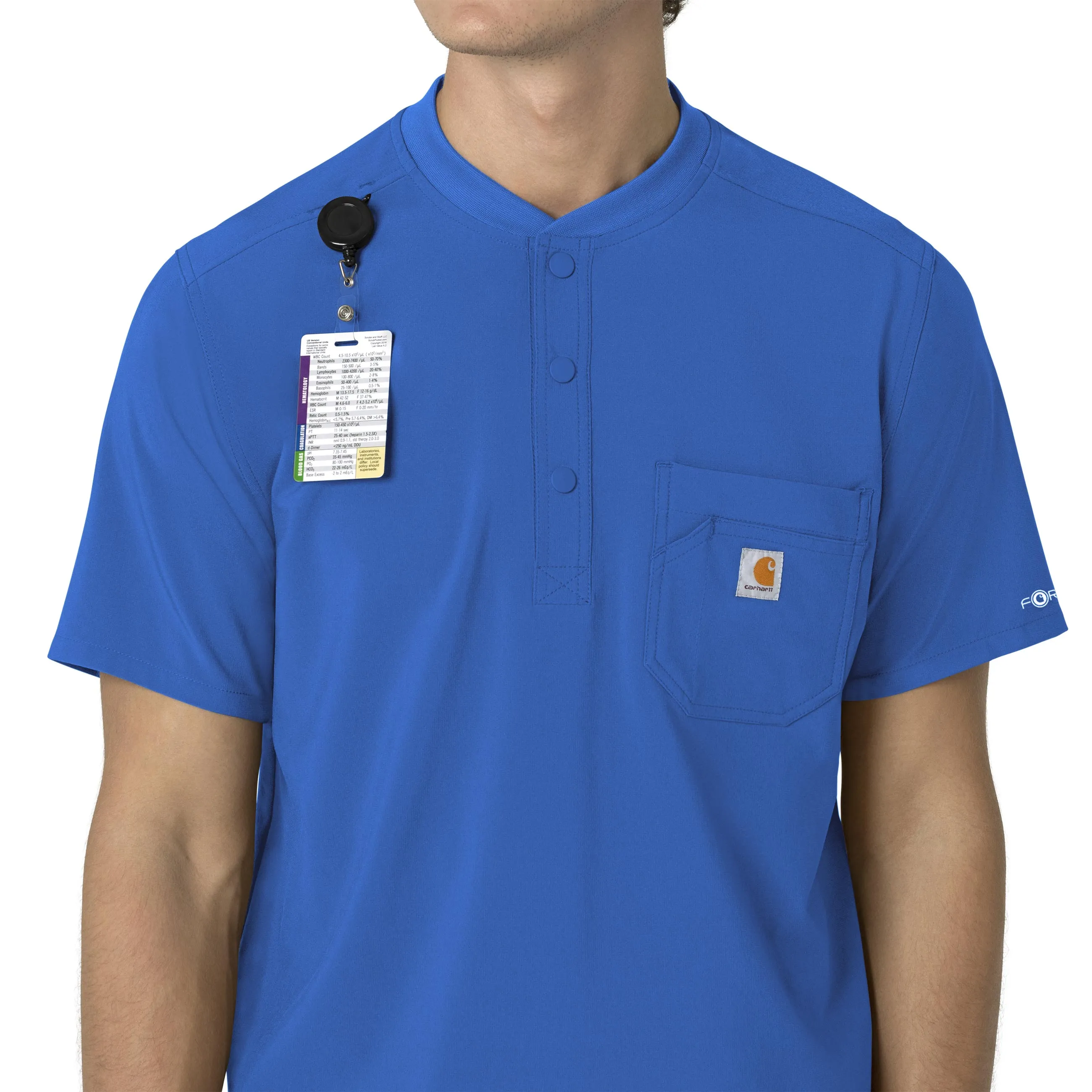 Force Cross-Flex C16310 Men's Henley Scrub Top Royal