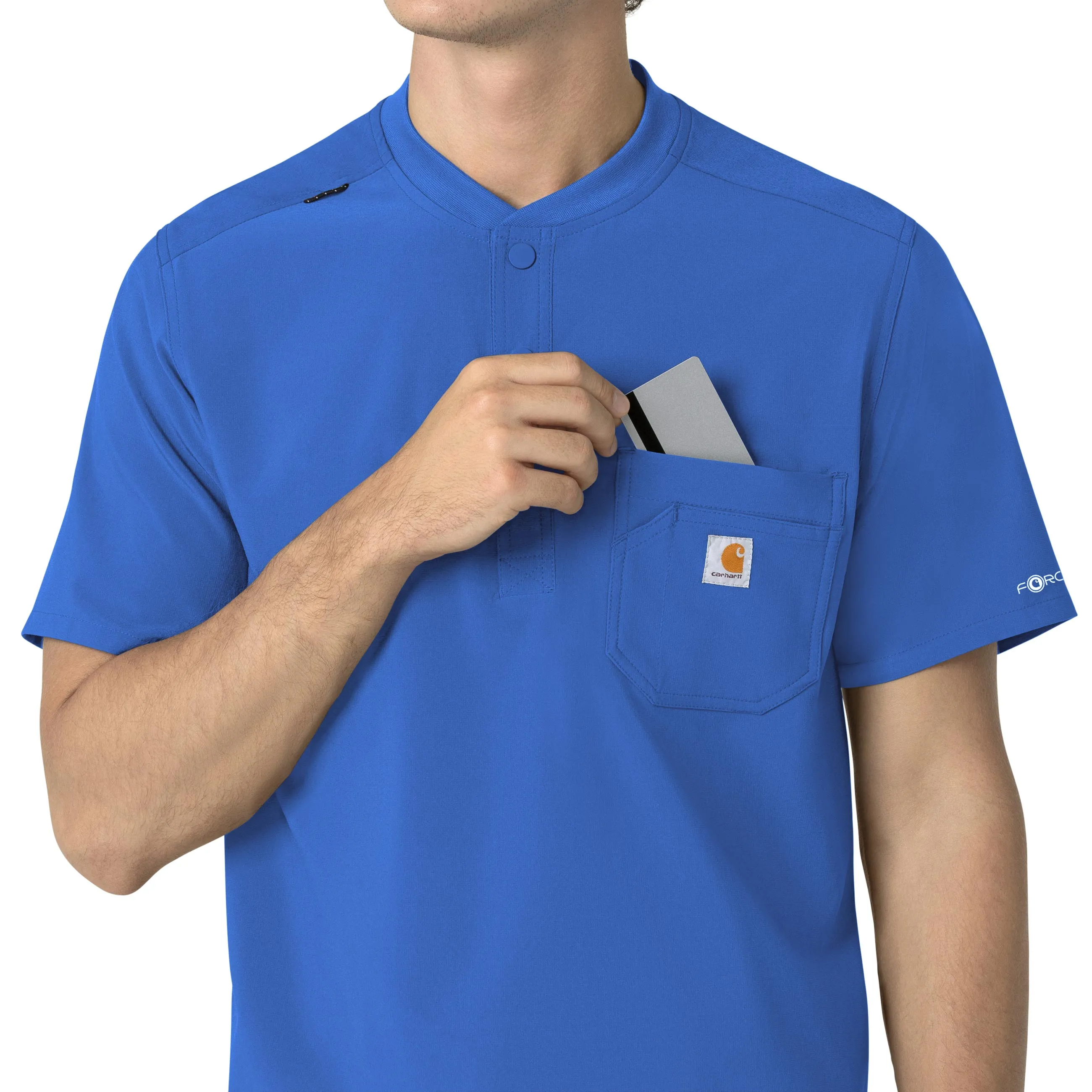 Force Cross-Flex C16310 Men's Henley Scrub Top Royal