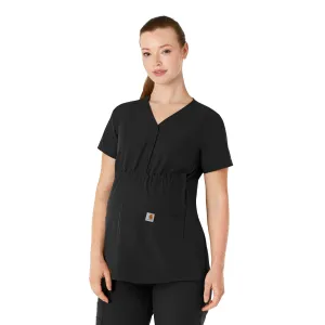 Force Essentials C14113 Henley Maternity Scrub Top Black