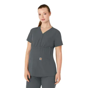 Force Essentials C14113 Henley Maternity Scrub Top Pewter