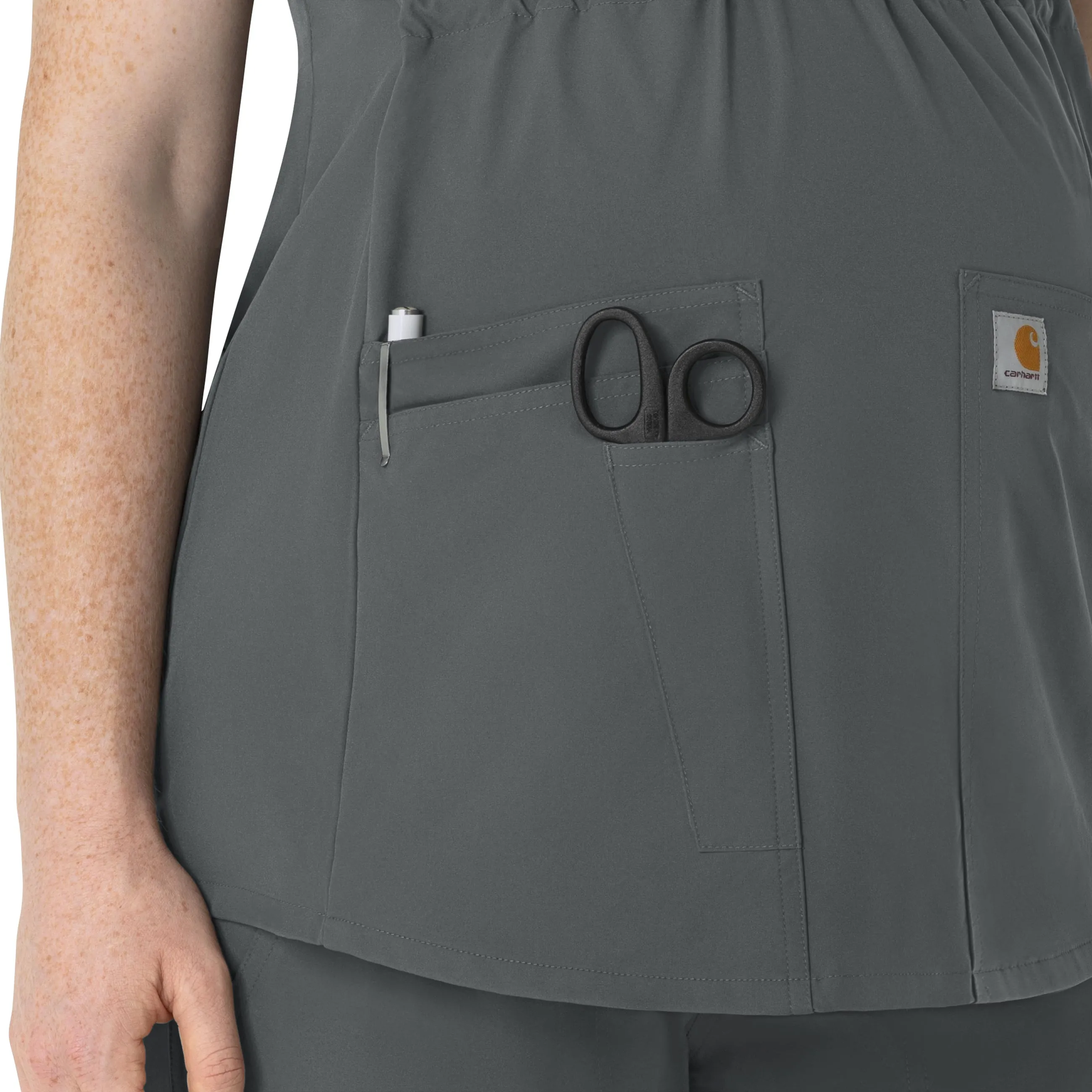 Force Essentials C14113 Henley Maternity Scrub Top Pewter