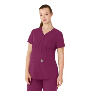 Force Essentials C14113 Henley Maternity Scrub Top Wine