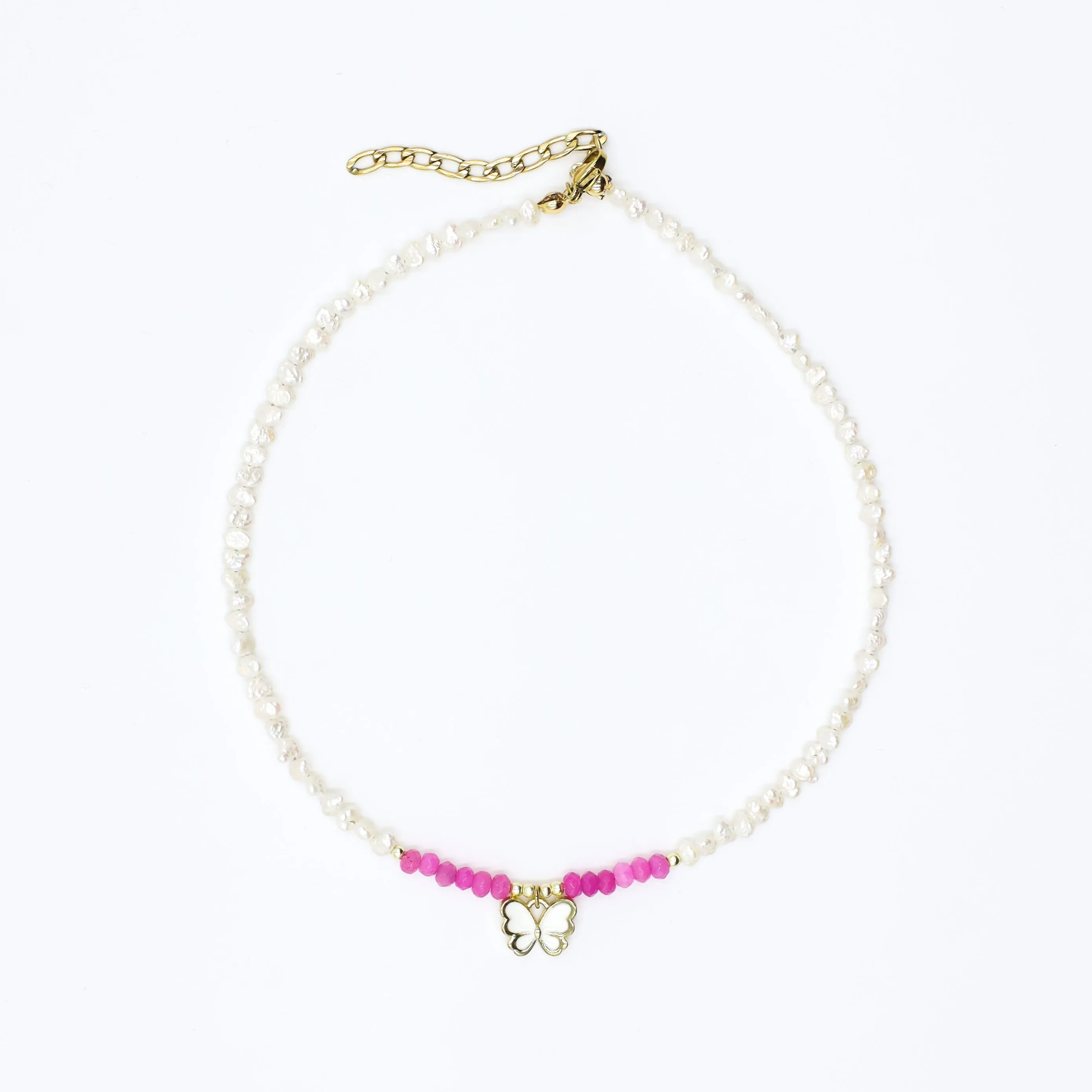 Fresh Water Pearls Beaded Butterfly Choker