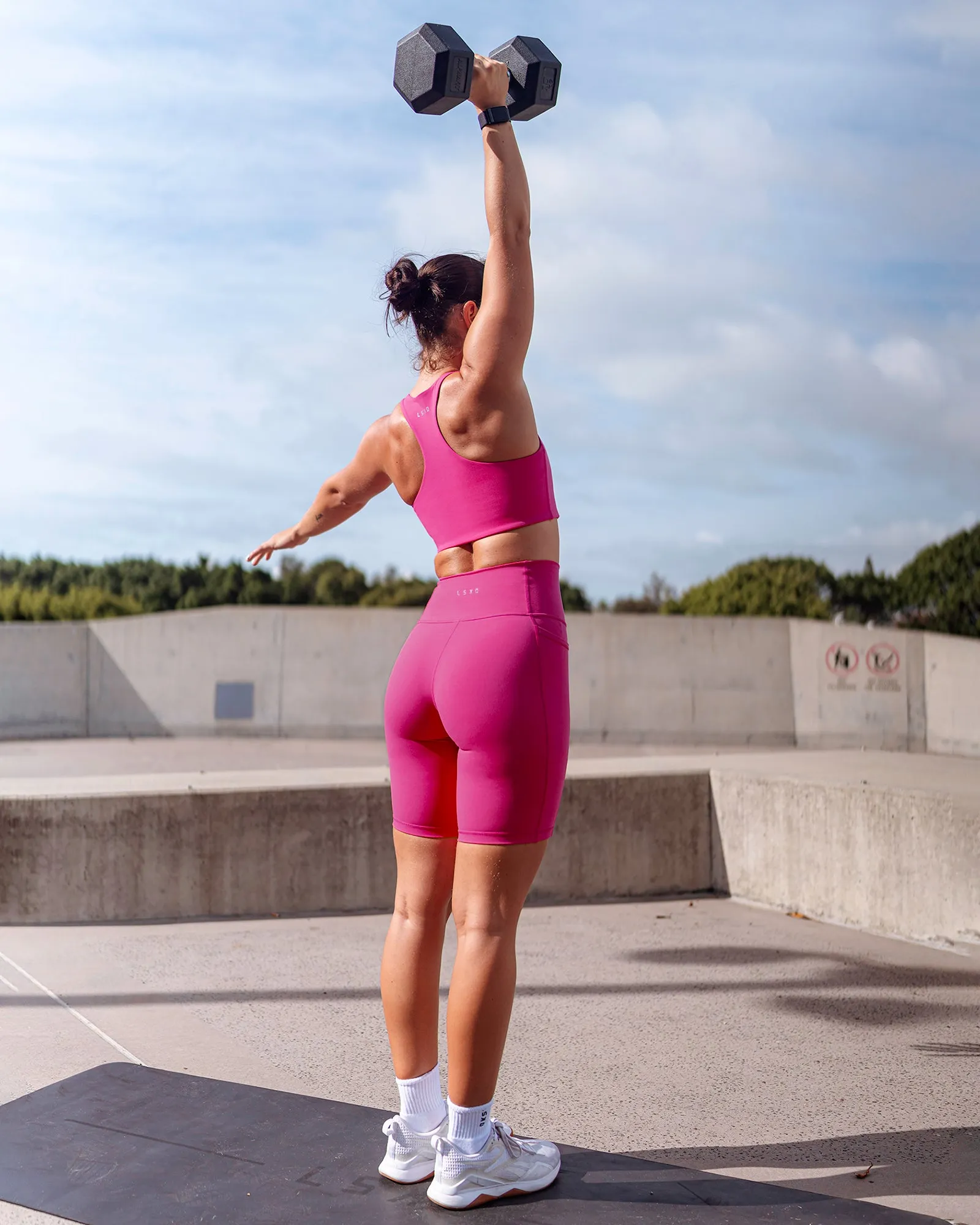 Fusion Bike Shorts with Pockets - Fuchsia Pink