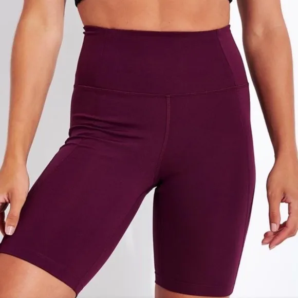 Girlfriend Collective super high rise Plum Bike Shorts NWT