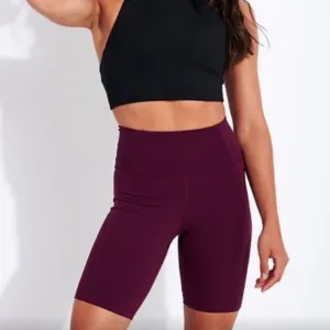 Girlfriend Collective super high rise Plum Bike Shorts NWT
