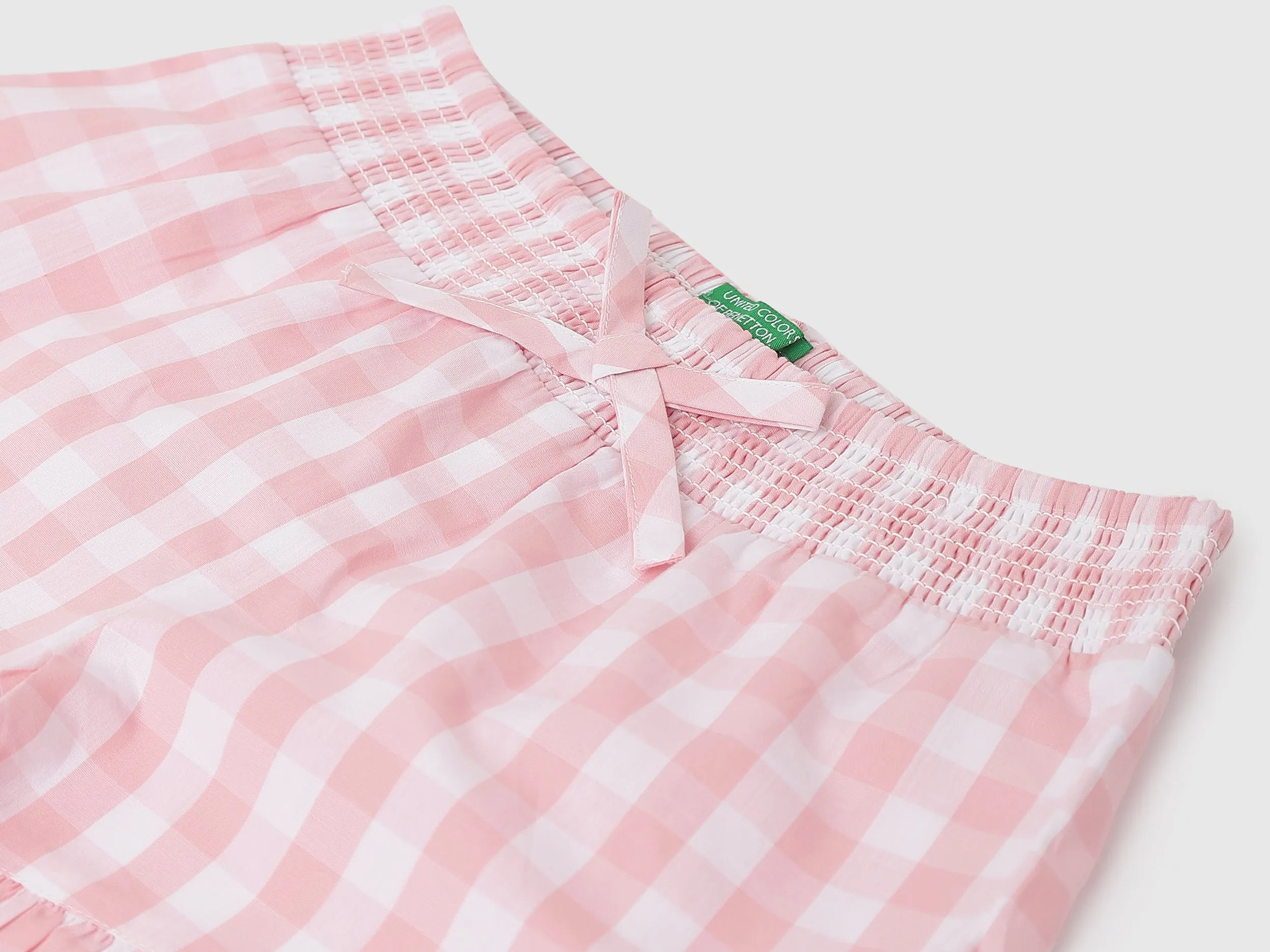 Girls Checked Regular Fit Shorts