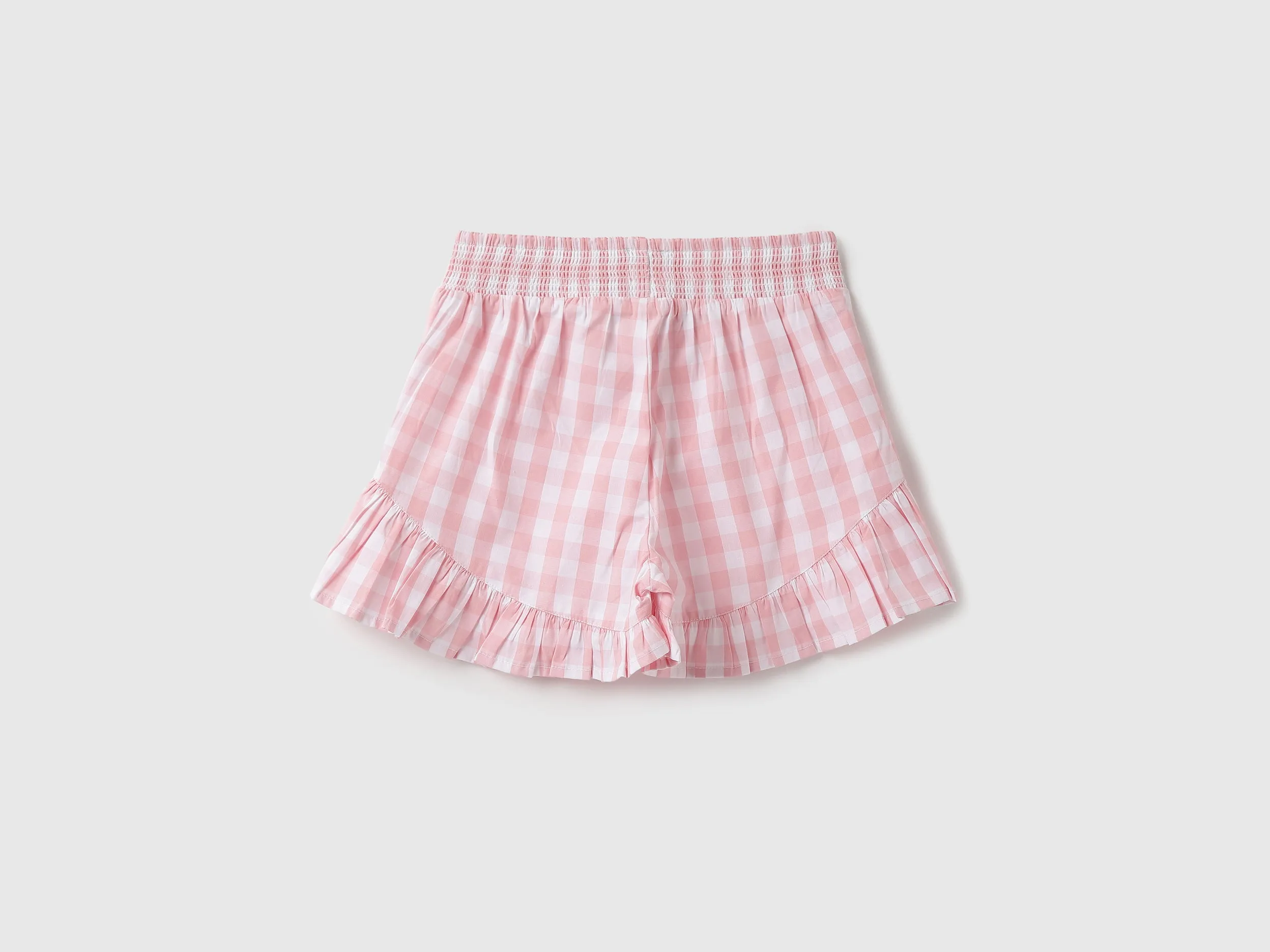 Girls Checked Regular Fit Shorts