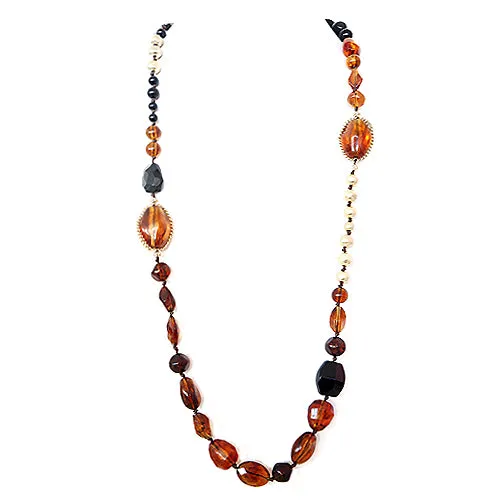 GOLD BROWN NECKLACE  #SC30086_G-BROWN (LA4/SIDE OF BA1)