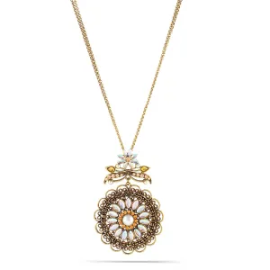 GOLD FILIGREE FLOWER CRYSTAL  NECKLACES #246NT1501 (10F1/9A6)