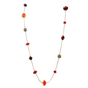 GOLD RED MIX NECKLACE  #SC31301_G-RED_MIX (MB2/SIDE OF BA1/HG11)