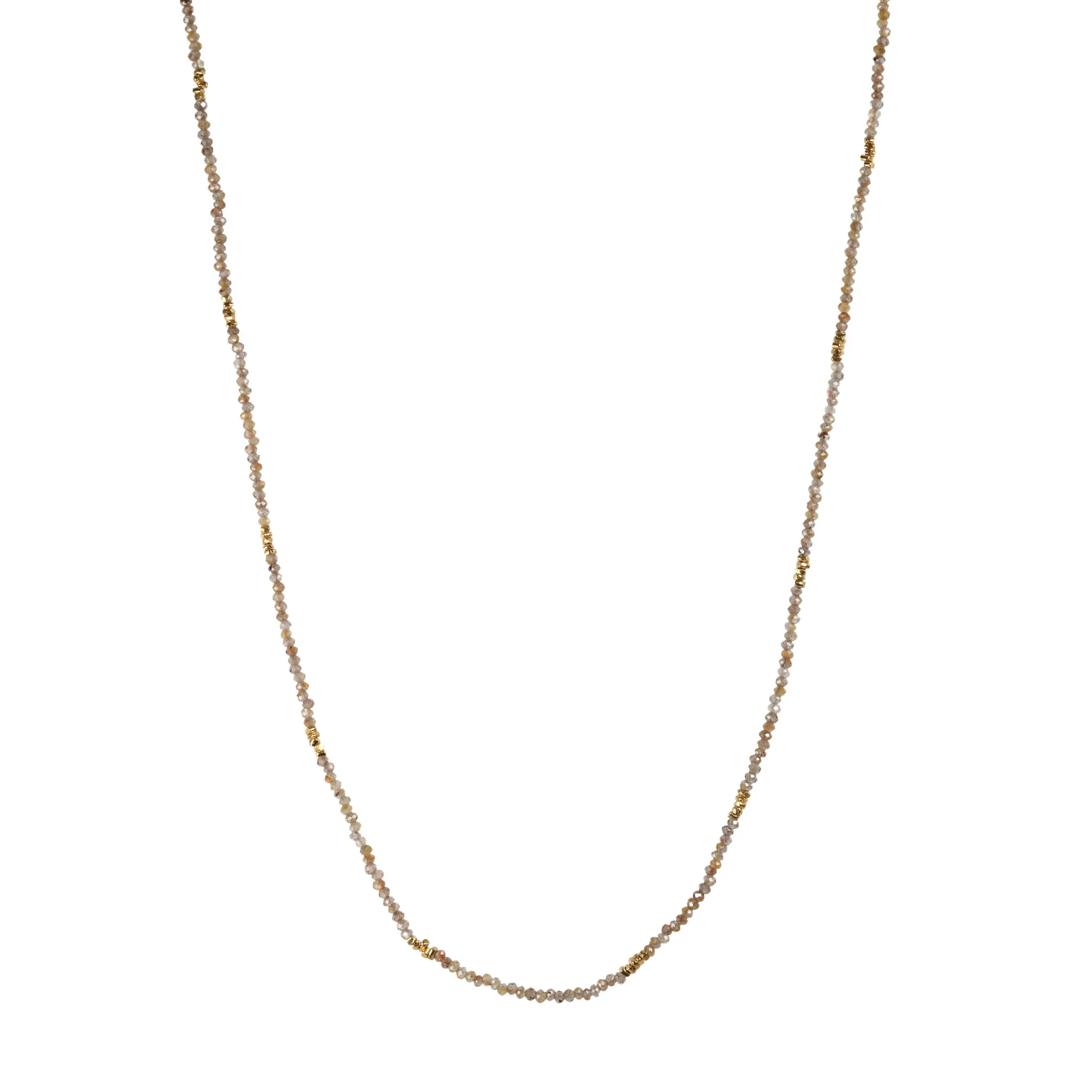 Gold Vermeil & Natural Zircon Beaded Necklace