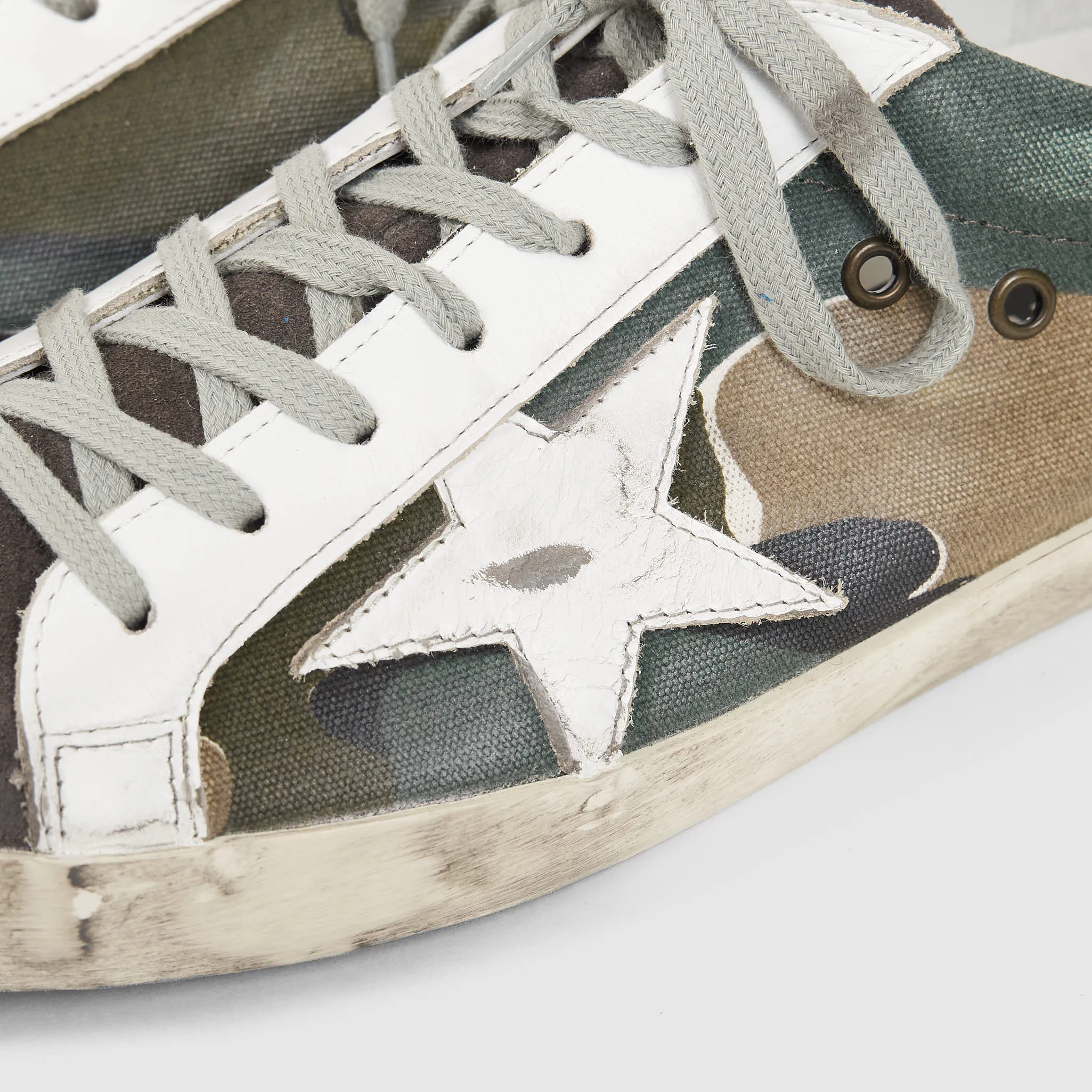 Golden Goose Superstar Camouflage White Sneakers