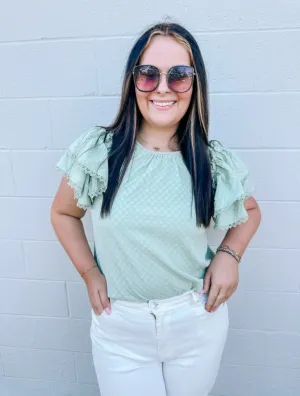 Green Lace Top