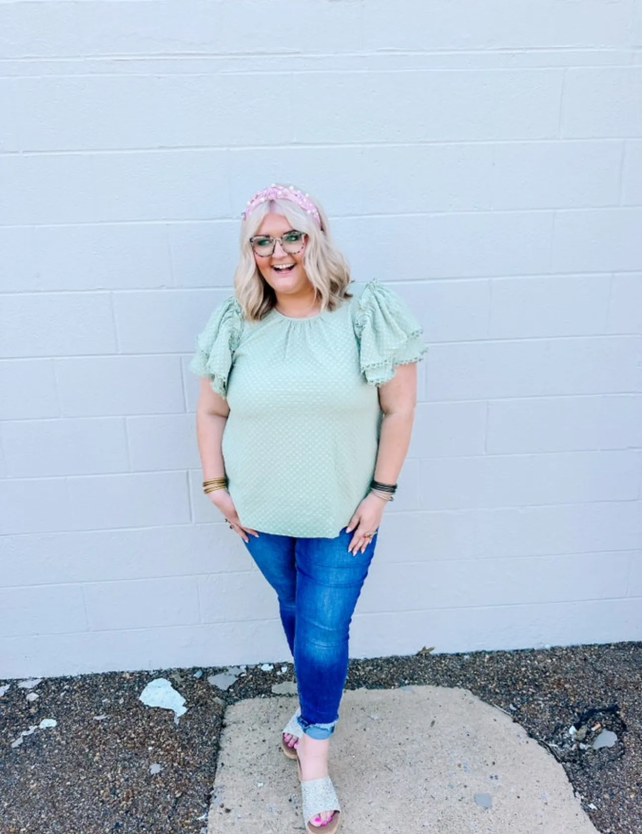 Green Lace Top