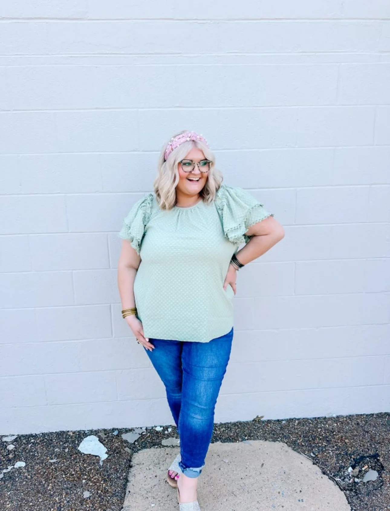 Green Lace Top