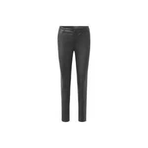 Grey chino stretch leather pant