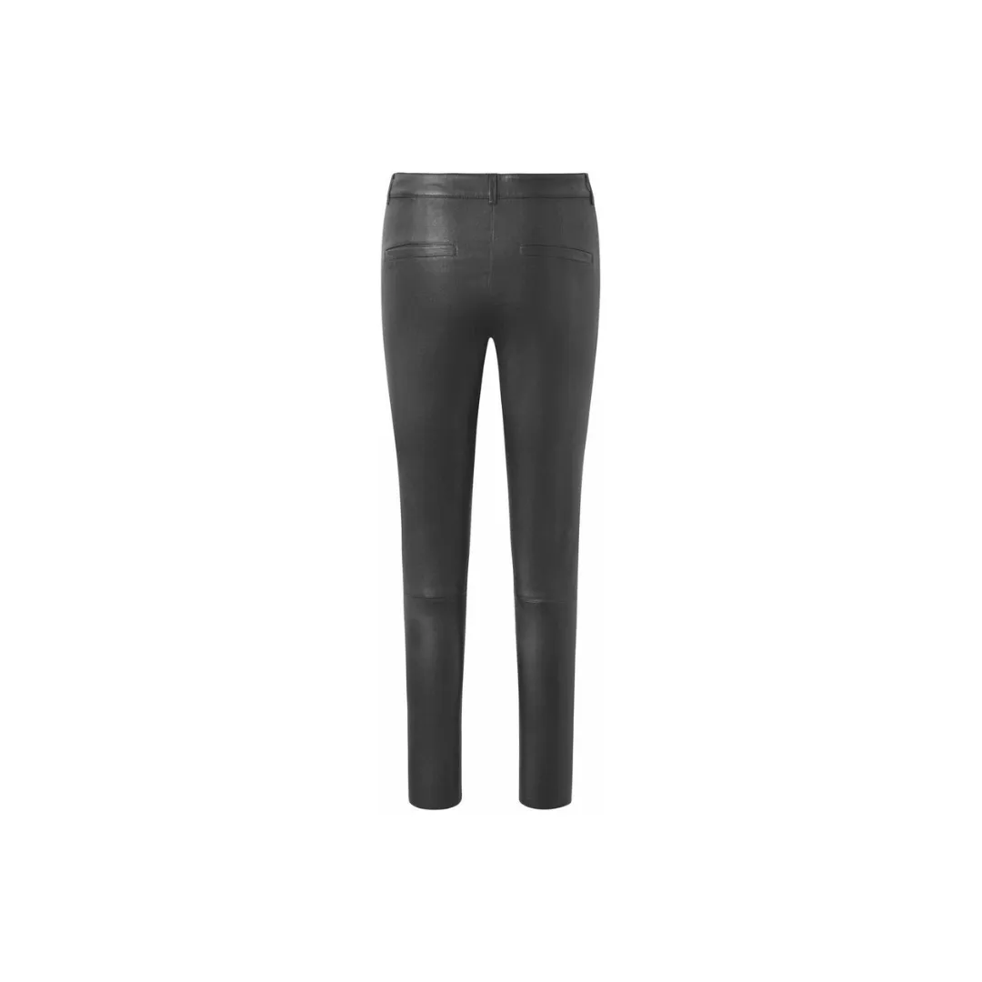 Grey chino stretch leather pant