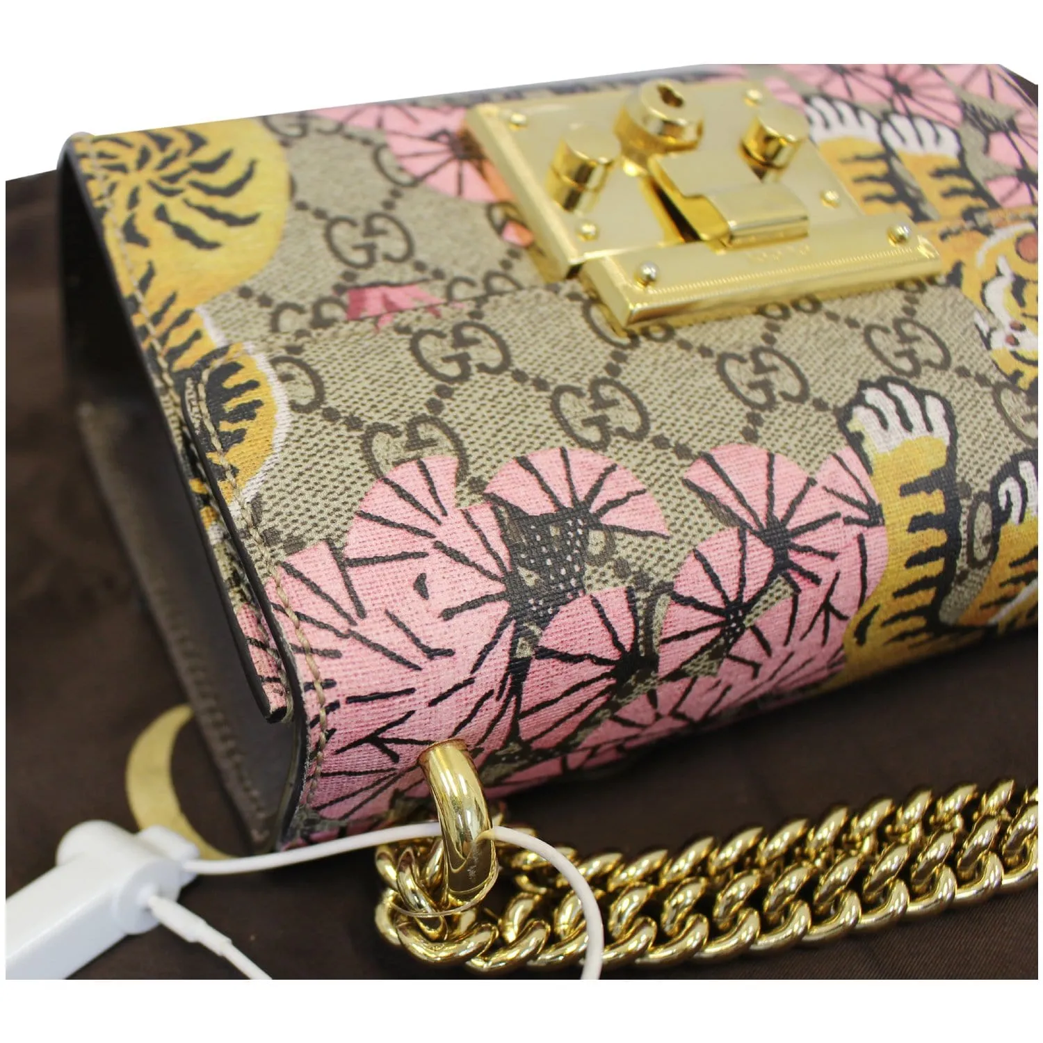 GUCCI Bengal Small Padlock GG Supreme Monogram Print Shoulder Bag
