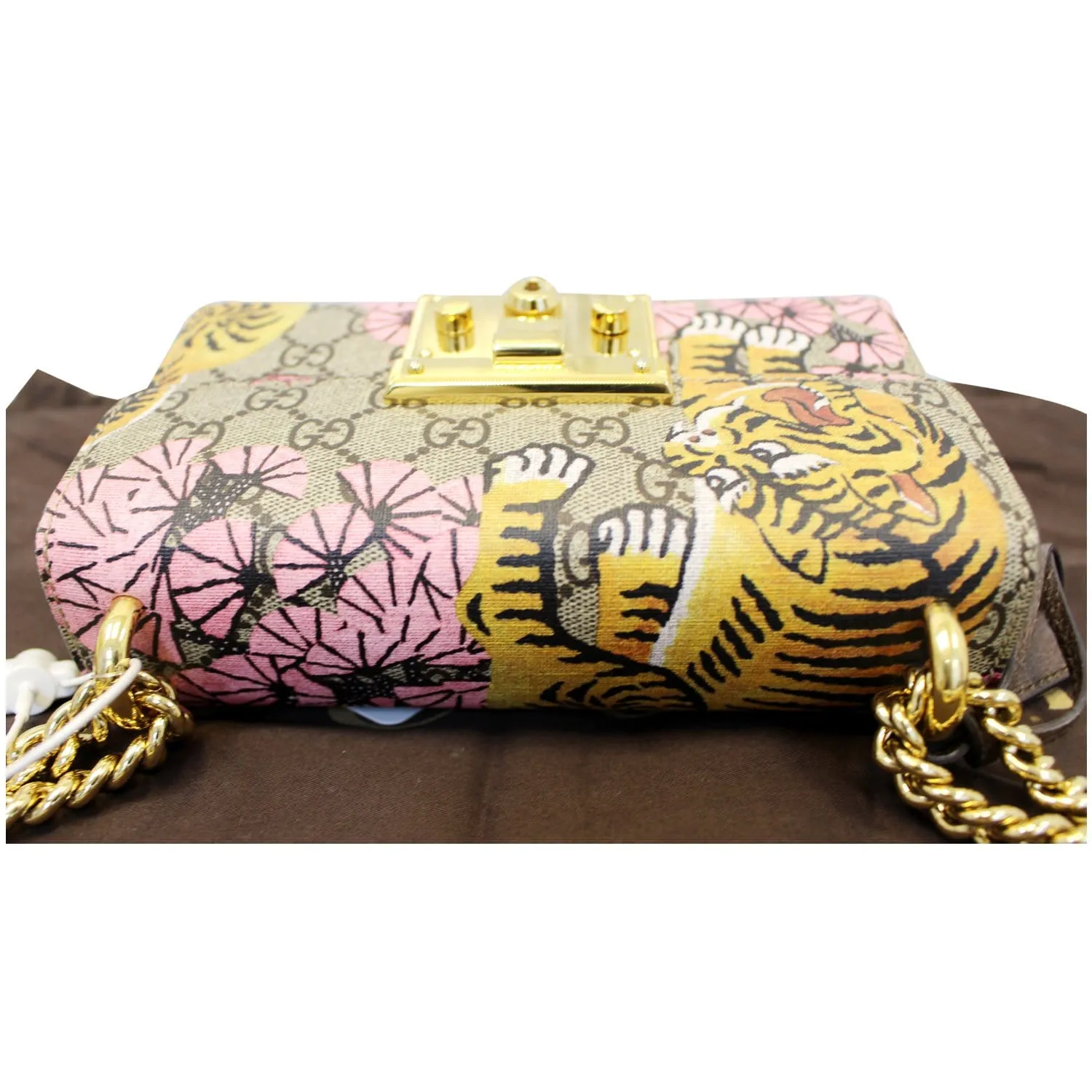 GUCCI Bengal Small Padlock GG Supreme Monogram Print Shoulder Bag