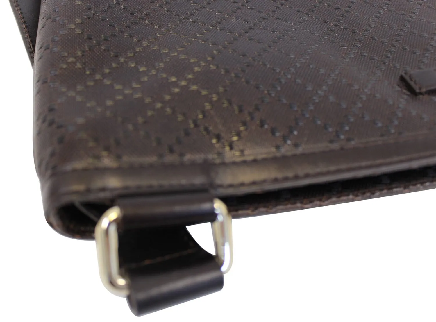 Gucci Black Hilary Lux Diamante Leather Messenger Bag