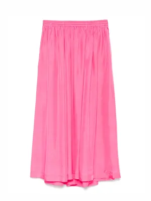 Habotai silk essential skirt, hot pink