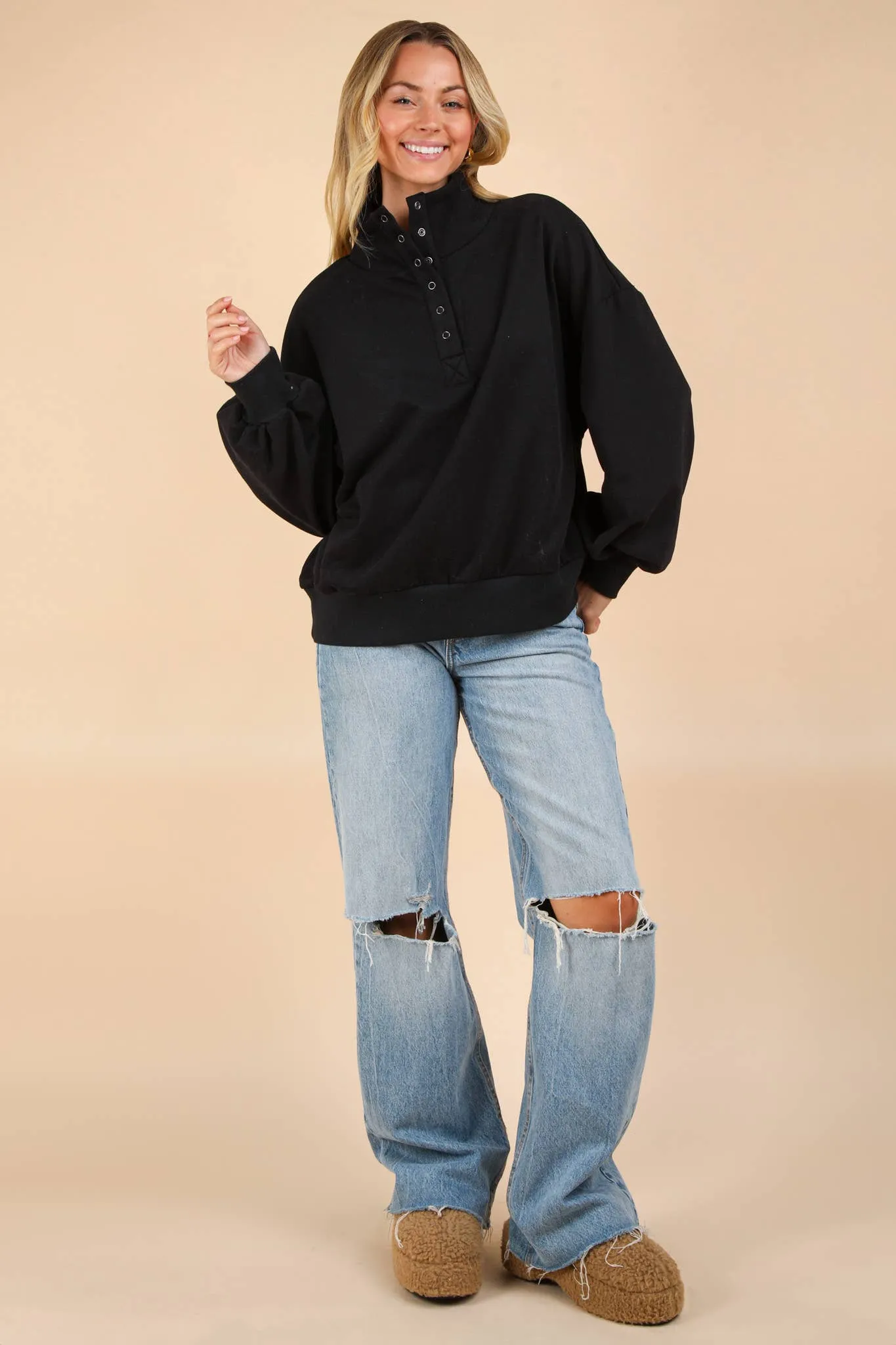 Hannah Balloon Sleeve Pullover