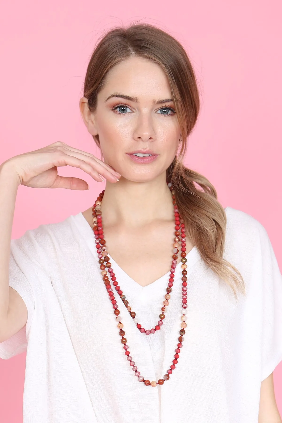HDN2526 - LONGLINE HAND KNOTTED NECKLACE