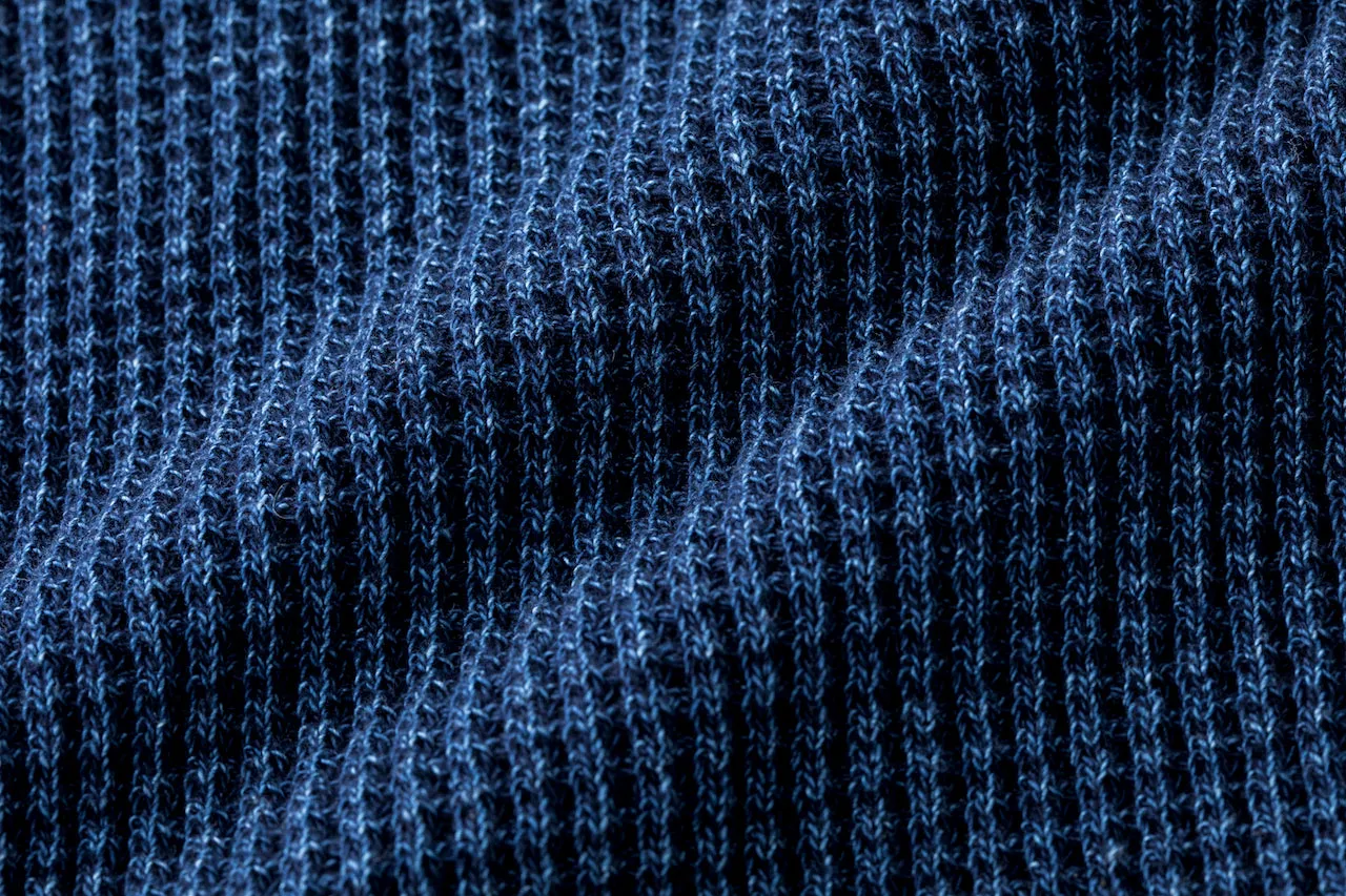 Heavy-Knit Indigo Henley Short Sleeve