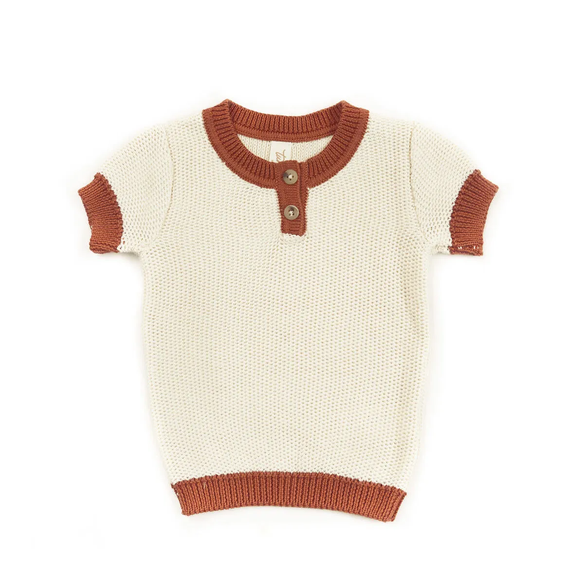 Henley terracota knit top by Tun Tun