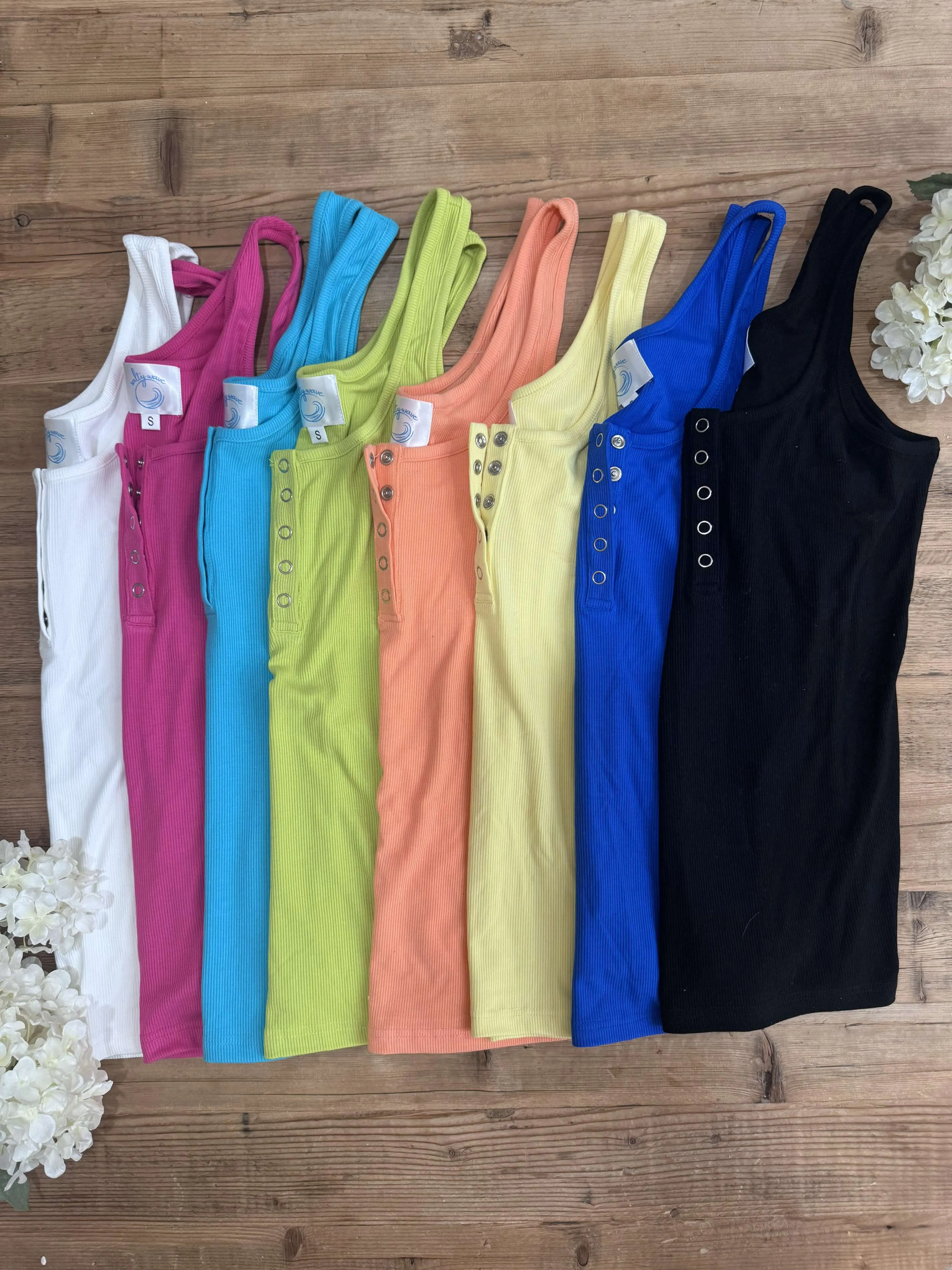 Hold Tight Snap Button Henley Tank Top | SALTY WAVE *DEAL