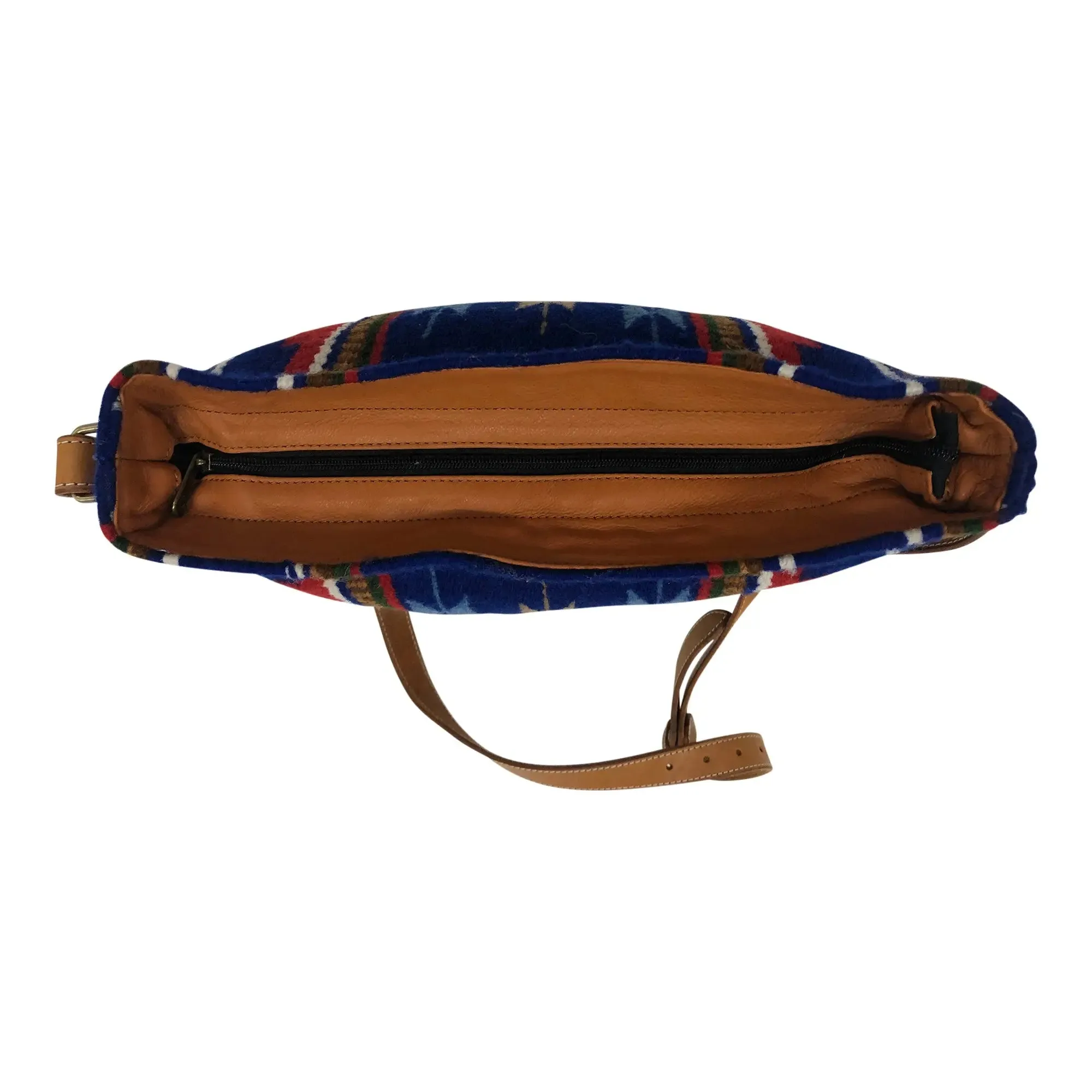 Huntley Blue Navajo Western Aztec Shoulder Handbag, Large Zipper Purse