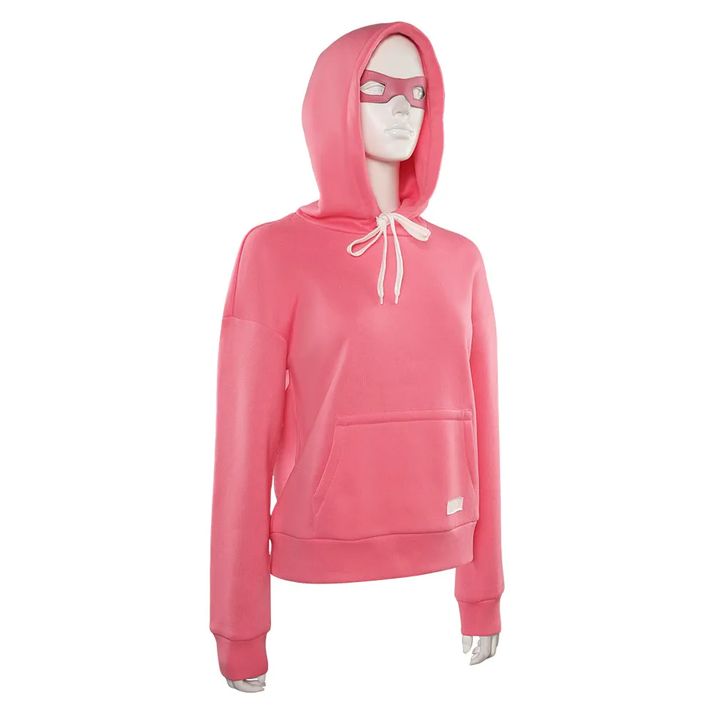 Invincible Atom Eve Cosplay Costume Pink Sweater Eye Mask Outfits Halloween Carnival Suit