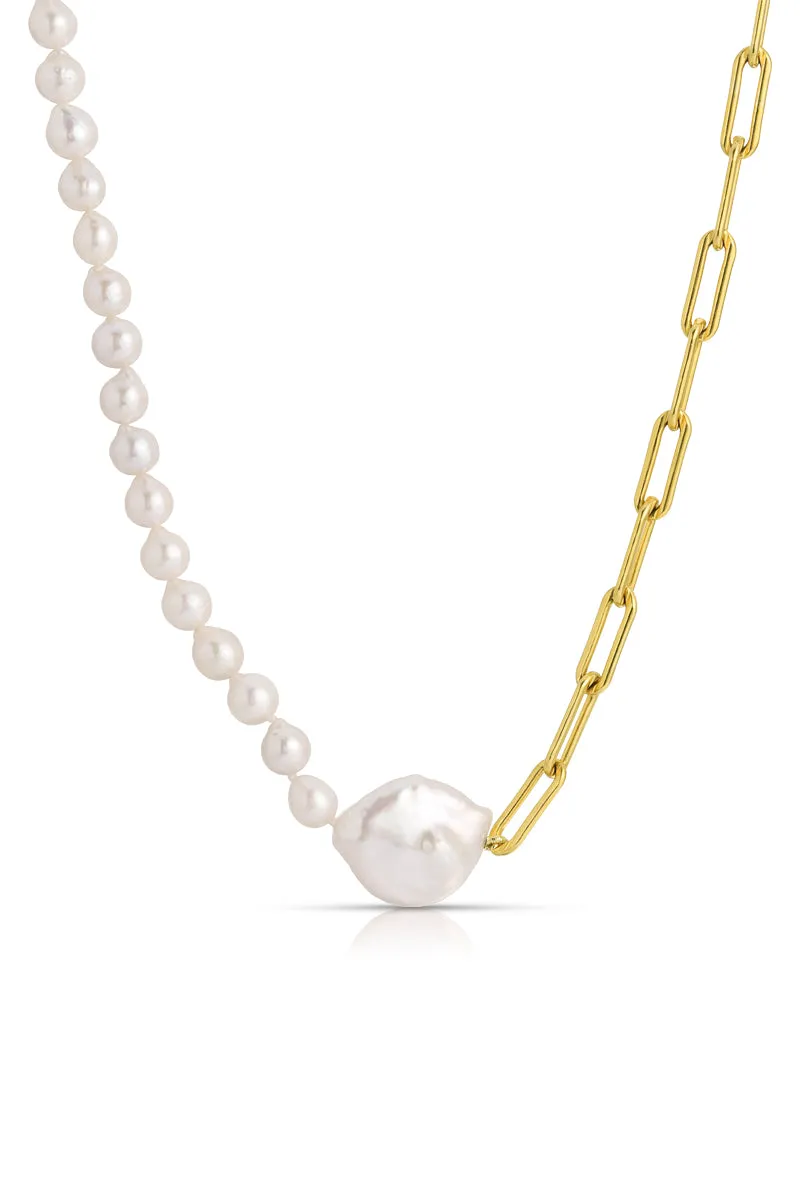 Jasmine Pearl Link Necklace