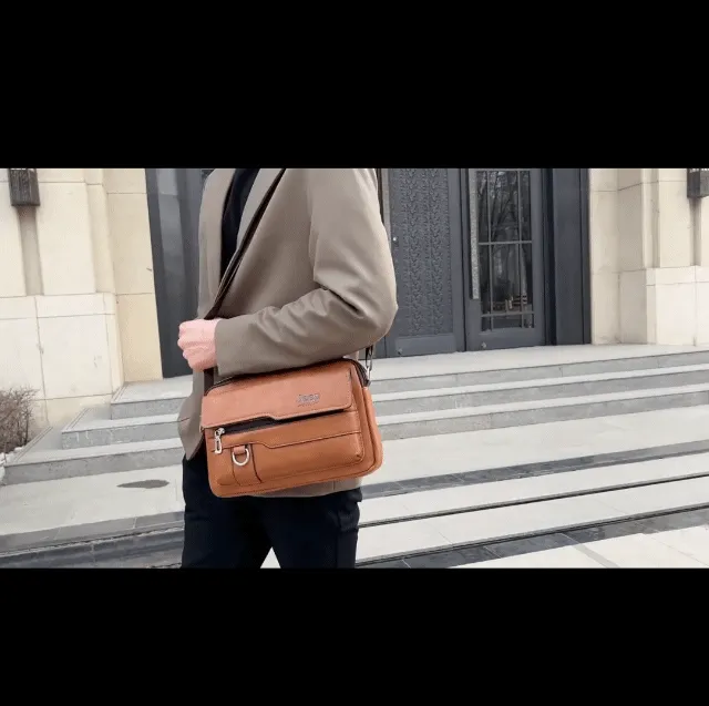 JEEP BULUO Brand Men's Crossbody Shoulder High Quality Tote Fashion Business Man Messenger High Capacity Leather Bags