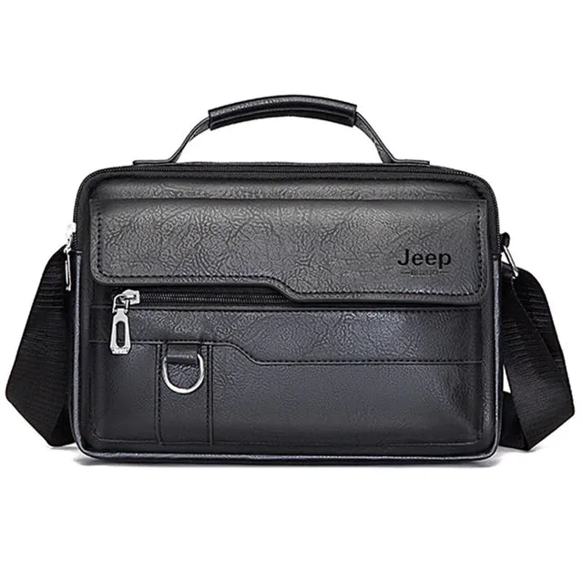 JEEP BULUO Brand Men's Crossbody Shoulder High Quality Tote Fashion Business Man Messenger High Capacity Leather Bags