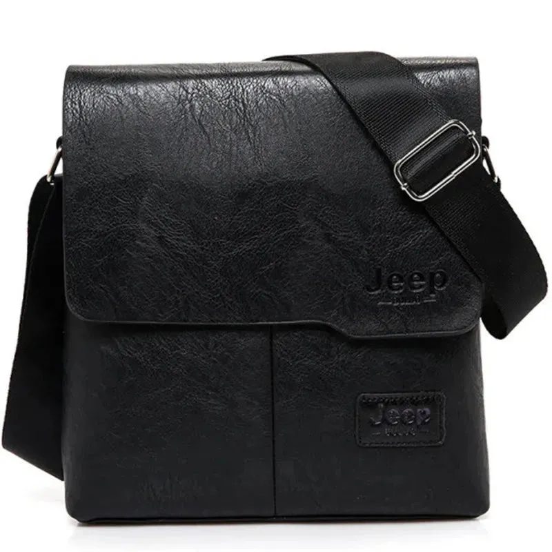 JEEP BULUO Men's Leather Messenger Bag Set